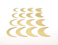 Crescent Moon Series, 16 Raw Brass Different Crescent Moon Blanks Moon17