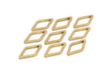 Brass Diamond Charm, 50 Raw Brass Open Diamond Ring Charms (7.5x14x1mm) D0030