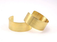 Raw Brass Cuff - 2 Raw Brass Cuff Bracelet Bangle With 2 Holes (150x25x0.80mm) T115