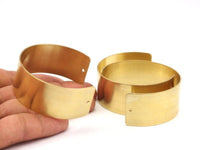 Raw Brass Cuff - 2 Raw Brass Cuff Bracelet Bangle With 2 Holes (150x25x0.80mm) T115