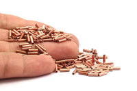 100 Pcs 7x2mm Raw Copper Tone Brass Tube Spacer Bead ,charms,findings Sc-18 A0663