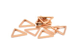 Rose Gold Triangle, 10 Rose Gold Plated Open Triangle Rings, Charms (12x1.2mm) D107