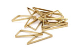 30mm Brass Triangles, 24 Raw Brass Open Triangles, Charms, Findings (30x33x15mm) Bs 1148