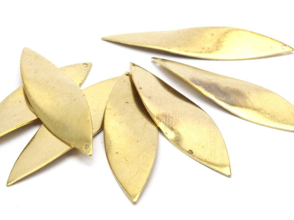 Brass Leaf Charm, 500 Raw Brass Leaf Charms (52x13mm) Bs 1297