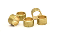 Brass Industrial Tube, 12 Raw Brass Tube Beads (14x9mm) D0429