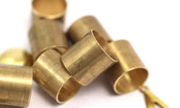 Brass Industrial Tube, 12 Raw Brass Industrial Tube Findings, (12x12mm)