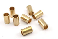 Raw Brass Tube, 6 Raw Brass Industrial Tube Findings, (12x7mm) Y158