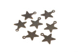 Vintage Star Charm, 100 Antique Brass Star Charms (14x12mm) Pen 454 K155