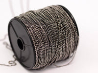 Gunmetal Faceted Chain, 5 Meters 16 Feet (1.5mm) Gunmetal Brass Faceted Ball Chain - W74 ( Z132 )