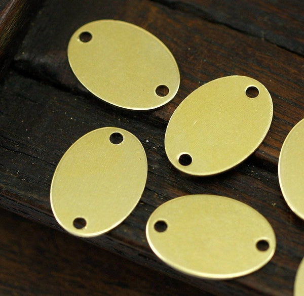 Stamping Oval Connectors, 100 Raw Brass Stamping Oval Connectors (10x14mm) Brs 385 A0315