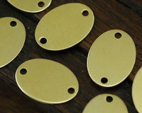 Stamping Oval Connectors, 100 Raw Brass Stamping Oval Connectors (10x14mm) Brs 385 A0315