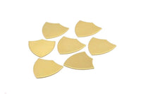 Brass Rosette Blank, 100 Raw Brass Stamping Blanks , Shield Without Holes (24x22x0.80mm) B0141