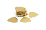 Brass Rosette Blank, 100 Raw Brass Stamping Blanks , Shield Without Holes (24x22x0.80mm) B0141