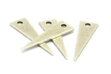 Silver Triangle Charm, 30 Antique Silver Plated Brass Triangle Charms (23x7x0.60mm) A0164 H0548