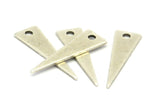 Silver Triangle Charm, 15 Antique Silver Plated Brass Triangle Charms (23x7x0.60mm) A0164