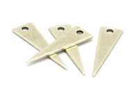 Silver Triangle Charm, 15 Antique Silver Plated Brass Triangle Charms (23x7x0.60mm) A0164 H0548