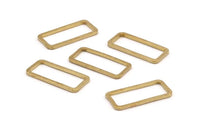 Brass Rectangle Connector, 50 Raw Brass Open Rectangle Connectors (7x15x0.8mm) D0326