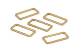 Brass Rectangle Connector, 50 Raw Brass Open Rectangle Connectors (7x15x0.8mm) D0326
