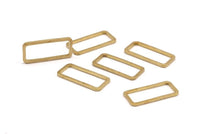 Brass Rectangle Connector, 50 Raw Brass Open Rectangle Connectors (7x15x0.8mm) D0326