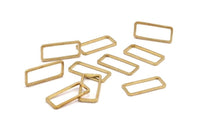 Brass Rectangle Connector, 50 Raw Brass Open Rectangle Connectors (7x15x0.8mm) D0326
