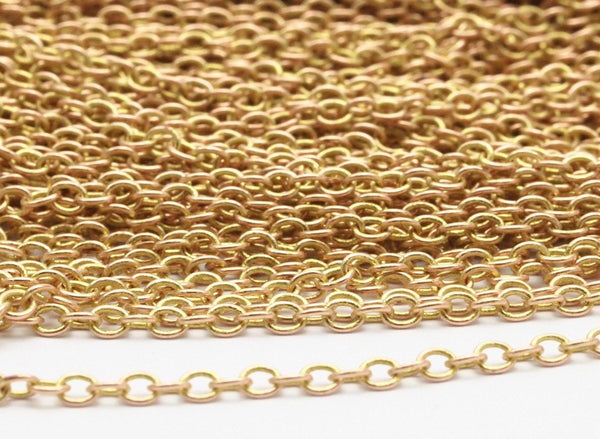 Solder Chain, Brass Chain, 15 M - (2mm) Raw Brass Soldered Chain Bs 1020