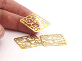 Brass Filigree Blank, 18 Raw Brass Square Filigree Blanks (27mm) Brs 476 A0172