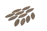 Brass Marquise Charm, 50 Antique Brass Marquise Charms Findings (27mm) Pen 27 K089