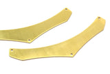 Brass Choker Pendant - 3 Raw Brass Choker Pendant With 3 Holes (87x16mm) Brass 071 (b0009)