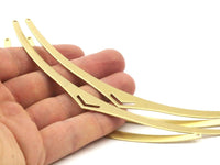 Brass Chevron Choker - 3 Raw Brass Collar Findings With Chevron 2 Holes (145x0.80mm) D0198