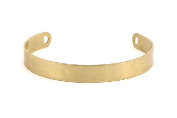 Raw Brass Blank - 4 Raw Brass Cuff Bracelet Blank Bangles With 2 D Shaped Holes (8x145x1mm) Brc192