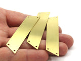 Brass Bracelet Blank, 5 Raw Brass Trapezoid Bracelet Blanks With 4 Holes (15x70mm) A0597