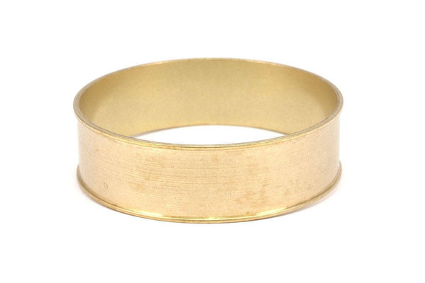 Brass Channel Bracelet - Raw Brass Channel Bangle Settings -glue On- (20x66.5mm) V037