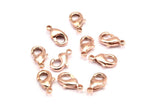 Rose Gold Plated Brass Parrot, 12 Brass Rose Gold Plated Lobster Claw Clasps (10x5mm) A0364