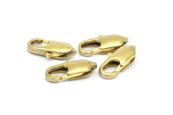 Brass Parrot Clasp, 25 Raw Brass Lobster Claw Clasps (14x6mm) Bh502 A0400