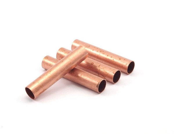Copper Tube Beads - 8 Raw Copper Tubes (50x10x0.30mm) Bs1674--d0456