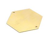 8 Raw Brass Hexagon Stamping Blanks 2 Holes (35x0.80 Mm) A0798