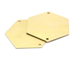 8 Raw Brass Hexagon Stamping Blanks 2 Holes (35x0.80 Mm) A0798