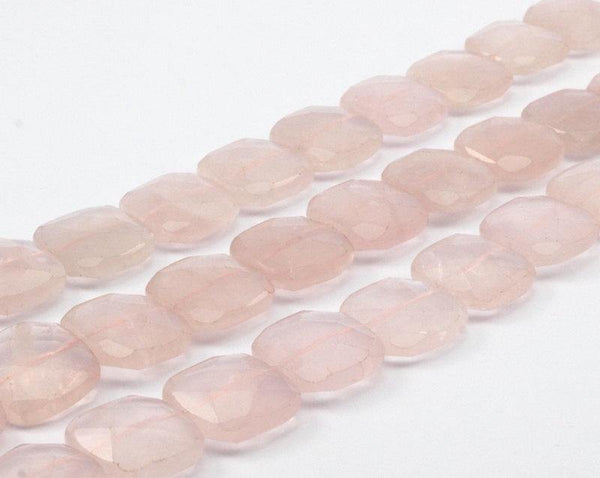 Rose Quartz 18 Mm Square Gemstone Beads Full Strand 15.5 Inches G511