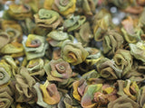 Brass Rose Charm, 10 Raw Brass Wire Mesh Folded Rose Sculpture 14mm D0019--c047