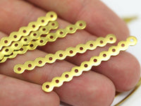 10 Holes Connector, 25 Raw Brass Connectors With 10 Holes, Charms, Findings (45x4.5mm) Brs 36 A0180