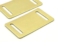 Brass Stamping Blank, 8 Raw Brass Stamping Blanks With 2 Holes (35x20x0.80mm) - Brass 3520 A0143