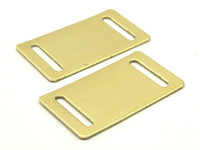 Brass Stamping Blank, 8 Raw Brass Stamping Blanks With 2 Holes (35x20x0.80mm) - Brass 3520 A0143