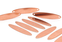 Almond Stamping Blank, 12 Raw Brass Almond Stamping Blanks With 2 Holes (45x10x0.80mm) D0440