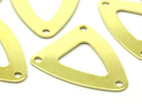 Braass Connector Charm, 50 Raw Brass Triangle Charms 3 Holes (18x16mm) D0011--n0672