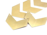 Chevron Necklace Finding, 7 Raw Brass Chevrons With 2 Holes Blanks (50x25x0.80mm) A0871--n0645