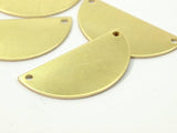 Brass Circle Blank, 6 Raw Brass Semi Circle Blanks With 2 Hole (30x15x0.80) B0157