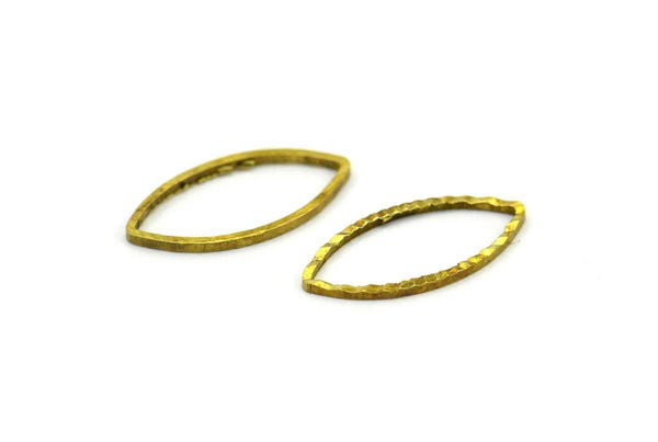 Simple Geometric Charm, 50 Raw Brass Marquise Charms (15x8 Mm) M01 A0567