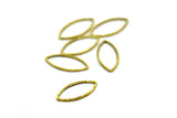 Simple Geometric Charm, 50 Raw Brass Marquise Charms (15x8 Mm) M01 A0567