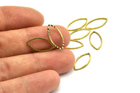 Simple Geometric Charm, 50 Raw Brass Marquise Charms (15x8 Mm) M01 A0567