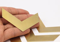 Chevron Choker Pendant, 5 Raw Brass Chevrons Blanks 4 Holes (80x25x0.80mm) A0907--n0660